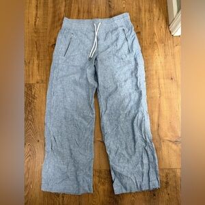 Athleta Cabo Linen Wide Leg Pants 100% linen boho lounge athleisure